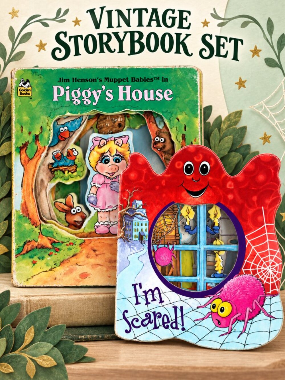 ⭐️$5 BUNDLE - VINTAGE MUPPET BABIES + HALLOWEEN SEE THROUGH STORYBOOK SET